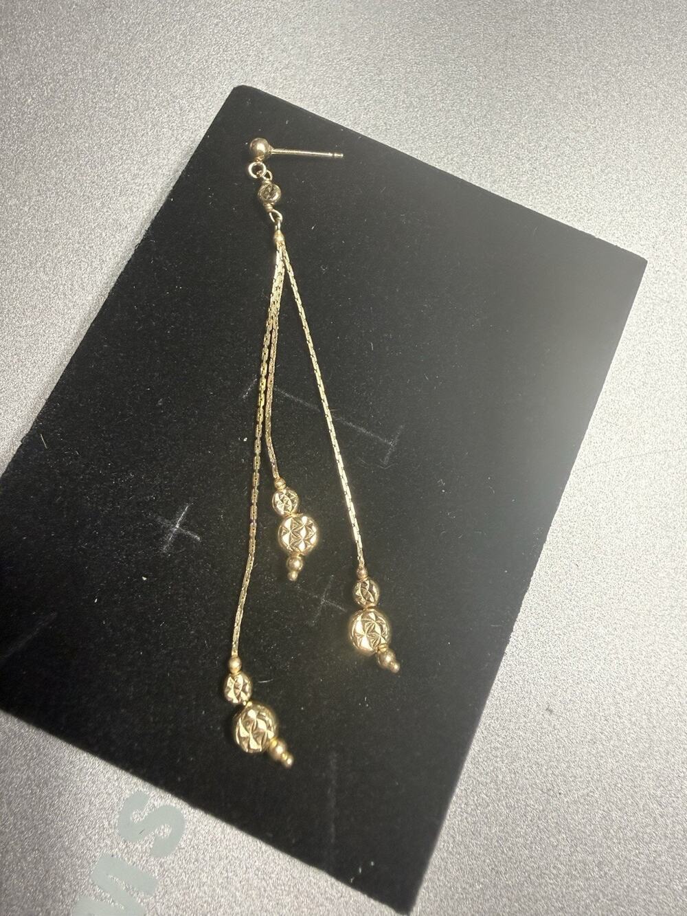 Beautiful 14k Gold 3 Strand Dangle Earring Bought As Scrap 2.02 Grams